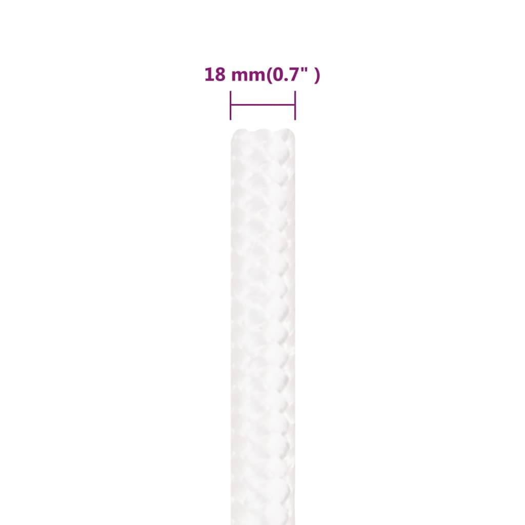 vidaXL Bootsseil Weiß 18 mm 50 m Polypropylen