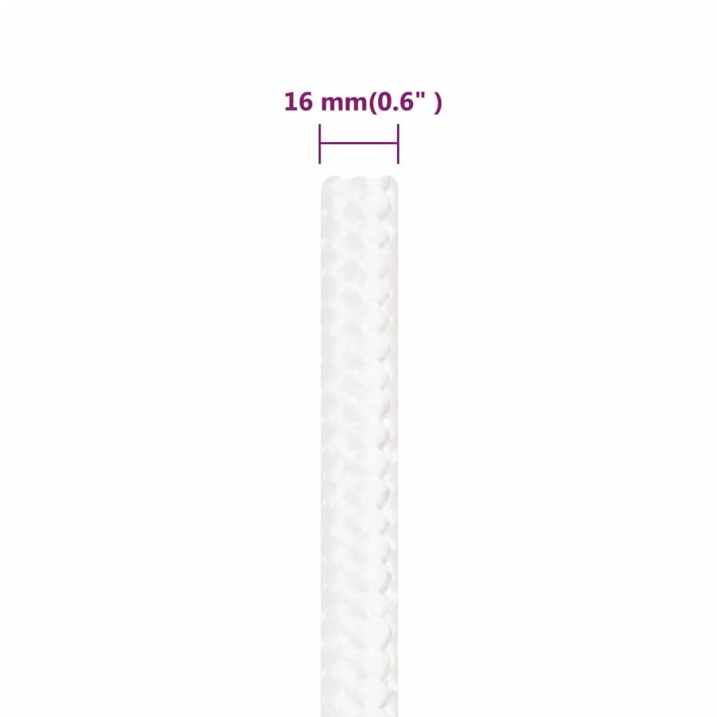 vidaXL Bootsseil Weiß 16 mm 100 m Polypropylen