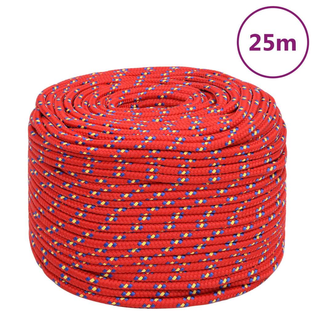 vidaXL Bootsseil Rot 6 mm 25 m Polypropylen