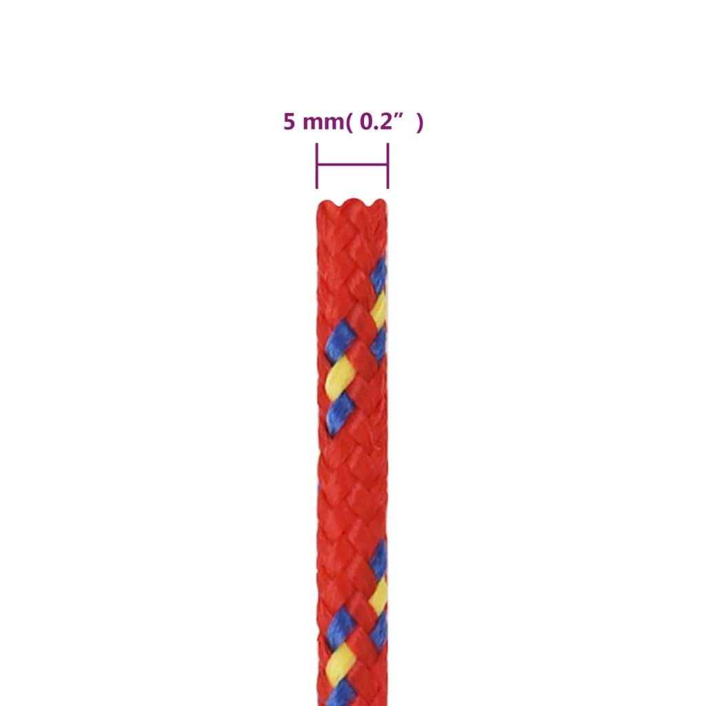 vidaXL Bootsseil Rot 5 mm 25 m Polypropylen