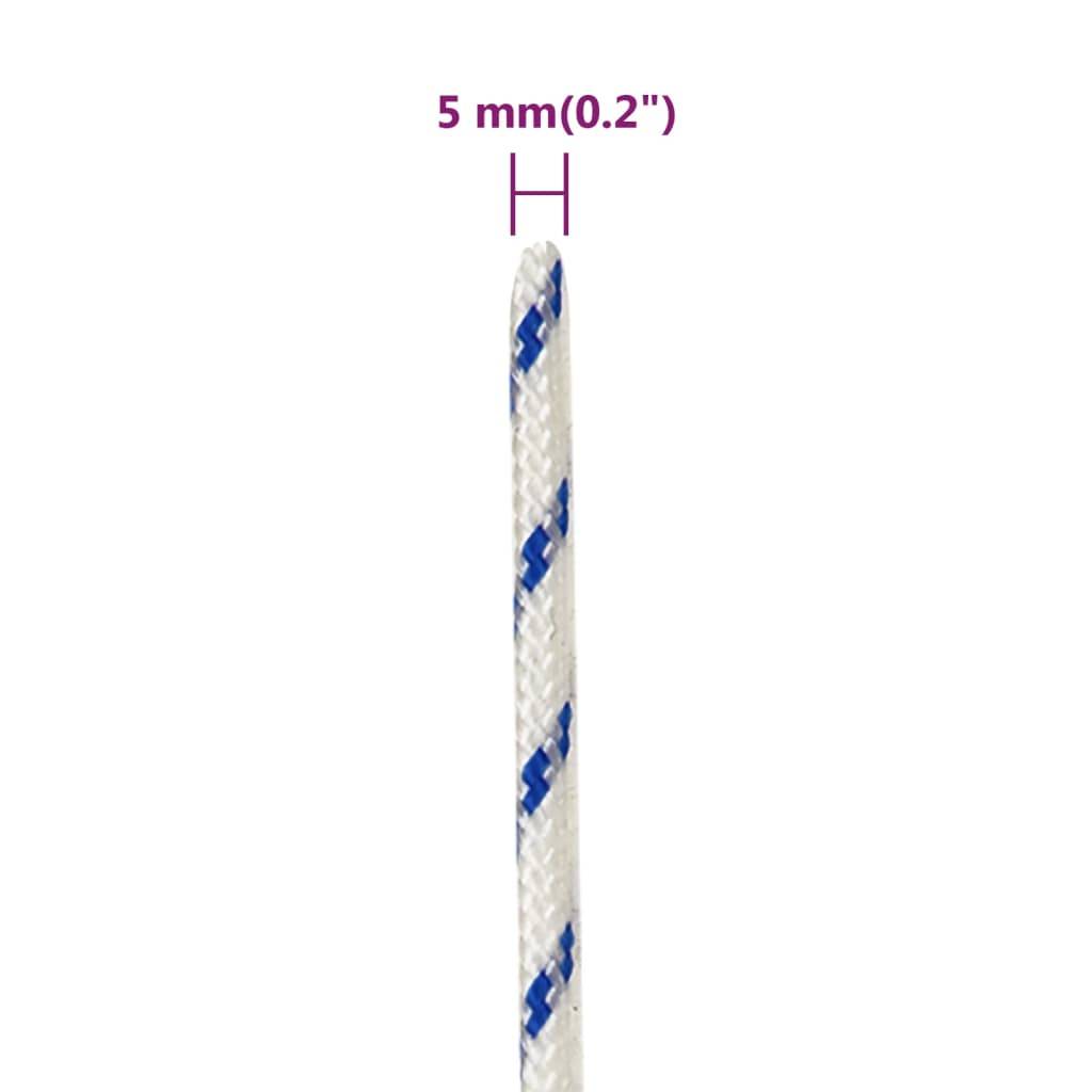vidaXL Bootsseil Weiß 5 mm 100 m Polypropylen