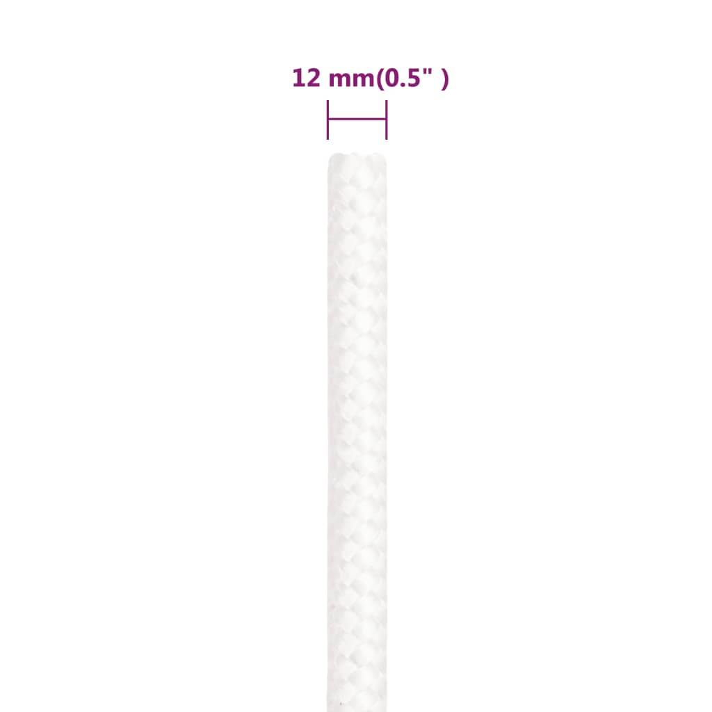 vidaXL Bootsseil Weiß 12 mm 250 m Polypropylen
