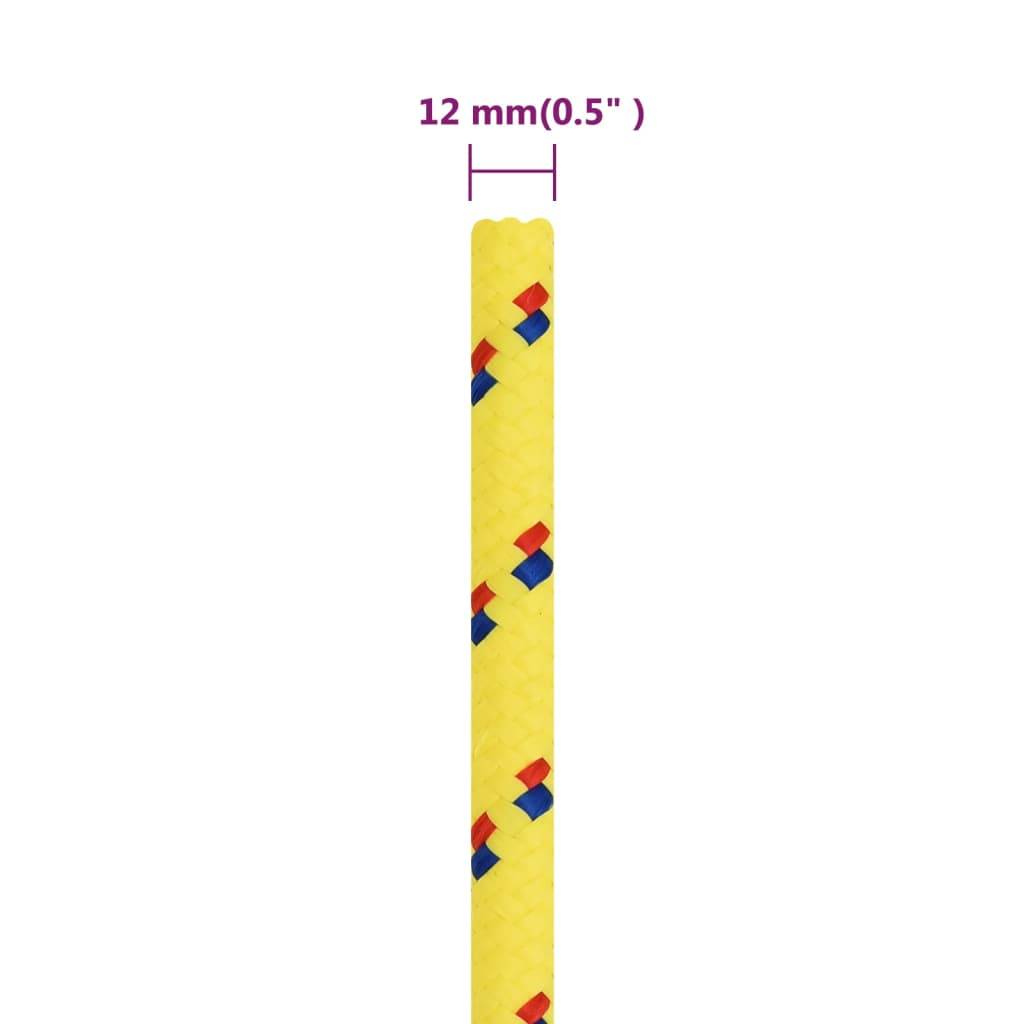 vidaXL Bootsseil Gelb 12 mm 25 m Polypropylen