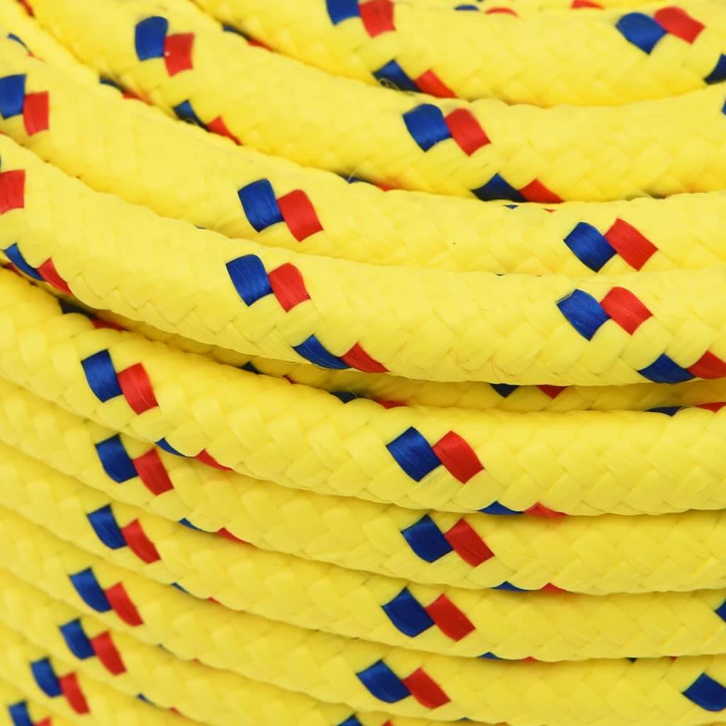 vidaXL Bootsseil Gelb 12 mm 50 m Polypropylen