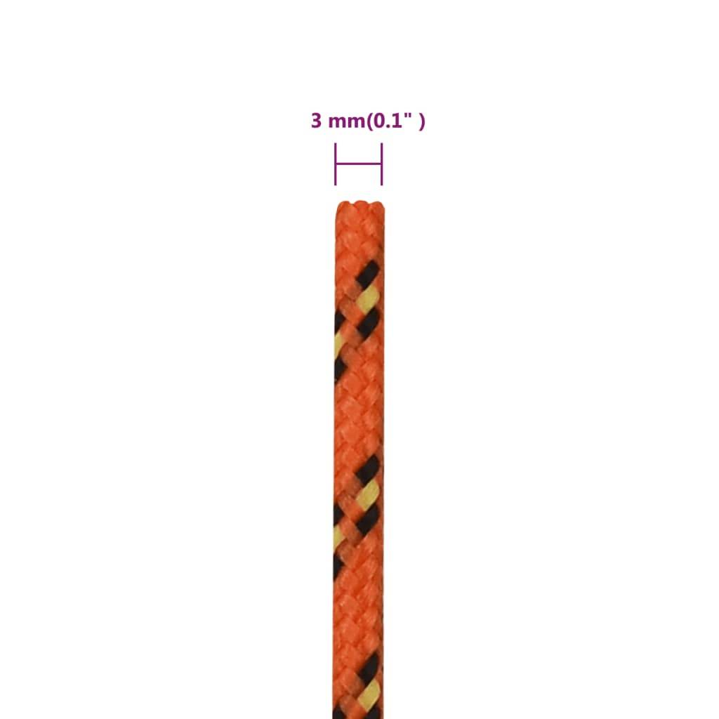 vidaXL Bootsseil Orange 3 mm 250 m Polypropylen