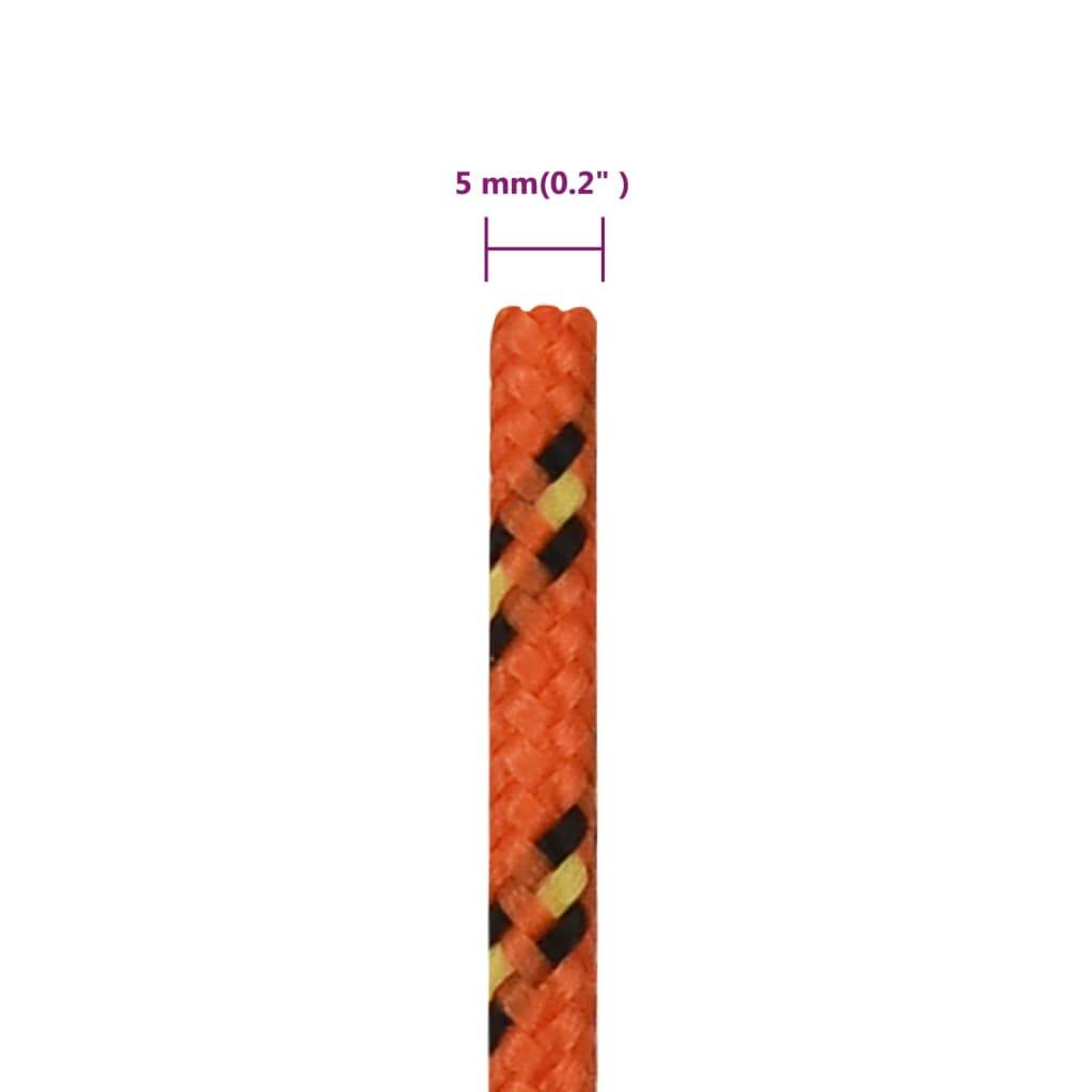 vidaXL Bootsseil Orange 5 mm 25 m Polypropylen