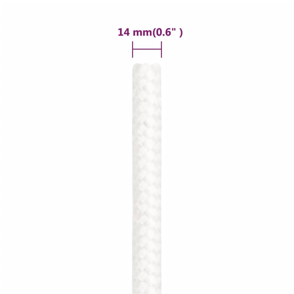 vidaXL Bootsseil Weiß 14 mm 250 m Polypropylen