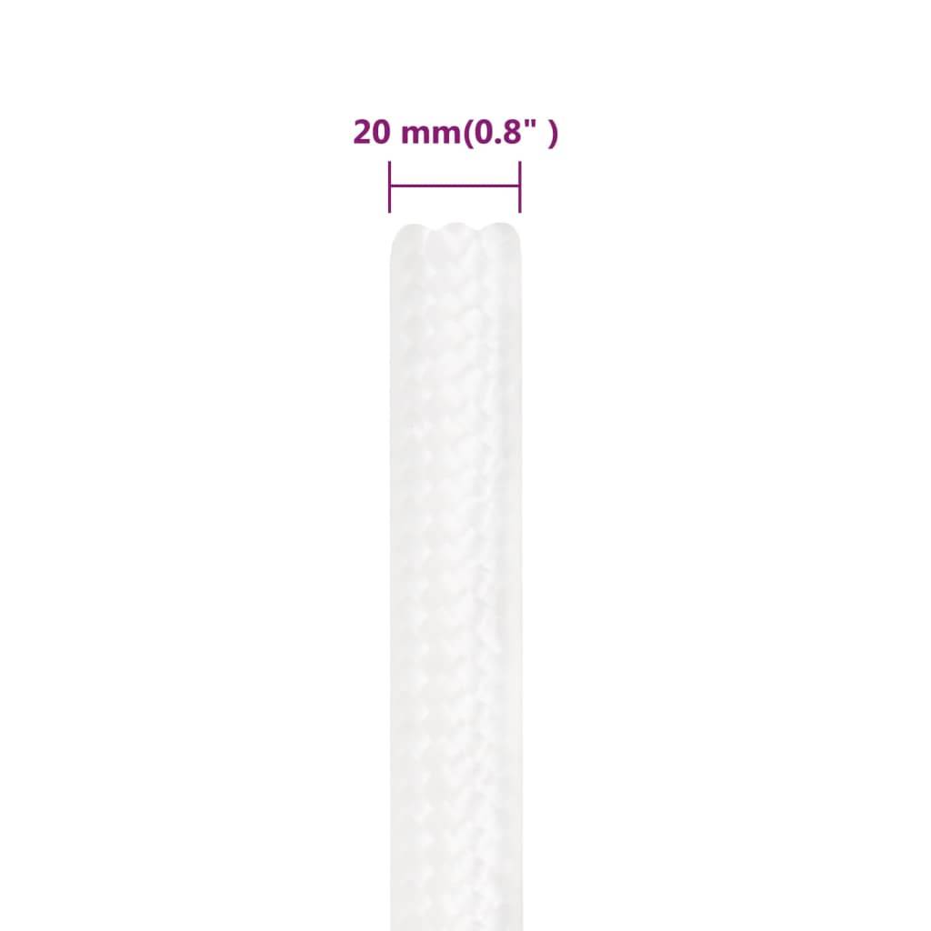 vidaXL Bootsseil Weiß 20 mm 25 m Polypropylen