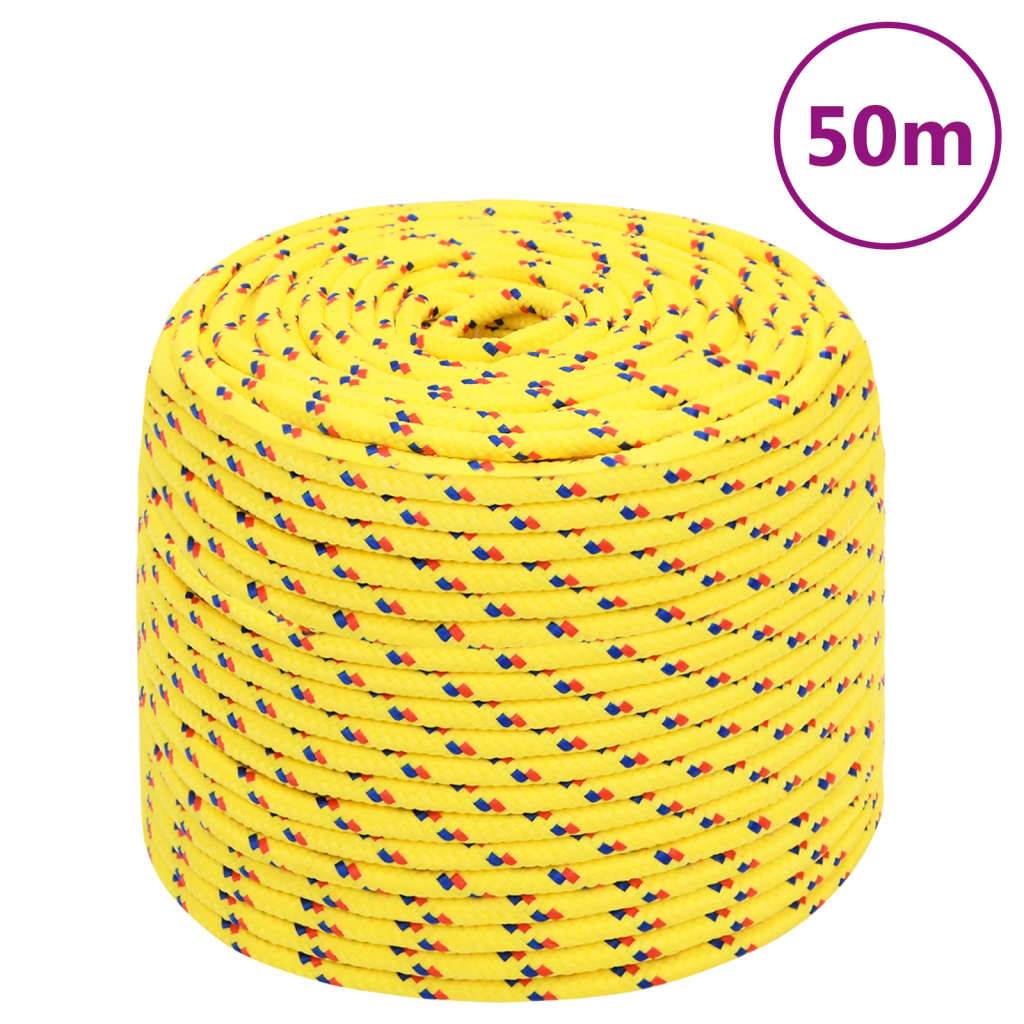 vidaXL Bootsseil Gelb 8 mm 50 m Polypropylen