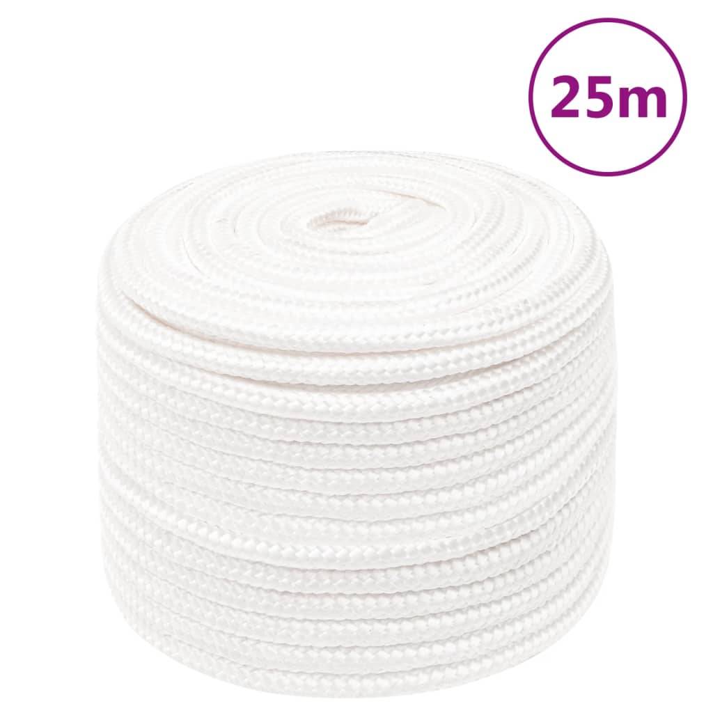 vidaXL Bootsseil Weiß 12 mm 25 m Polypropylen