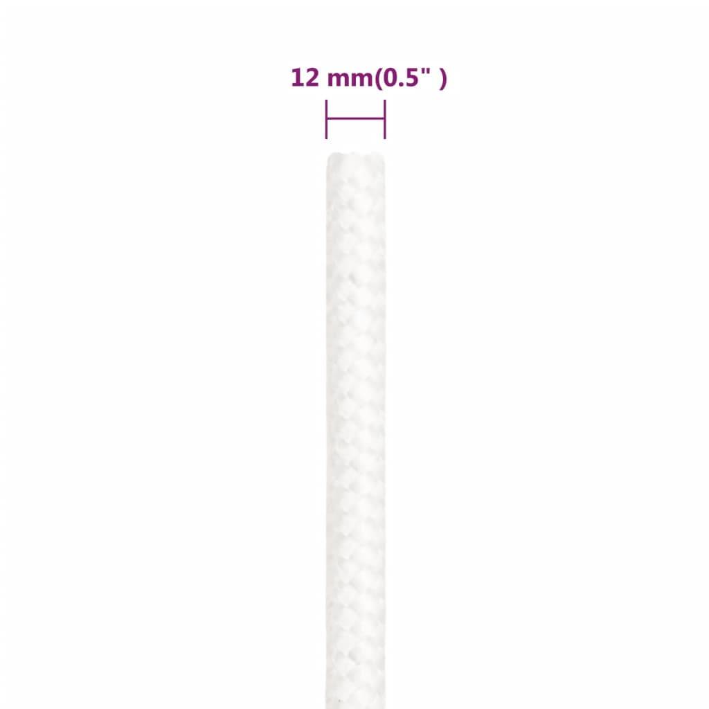 vidaXL Bootsseil Weiß 12 mm 25 m Polypropylen