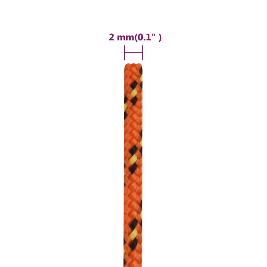 vidaXL Bootsseil Orange 2 mm 250 m Polypropylen