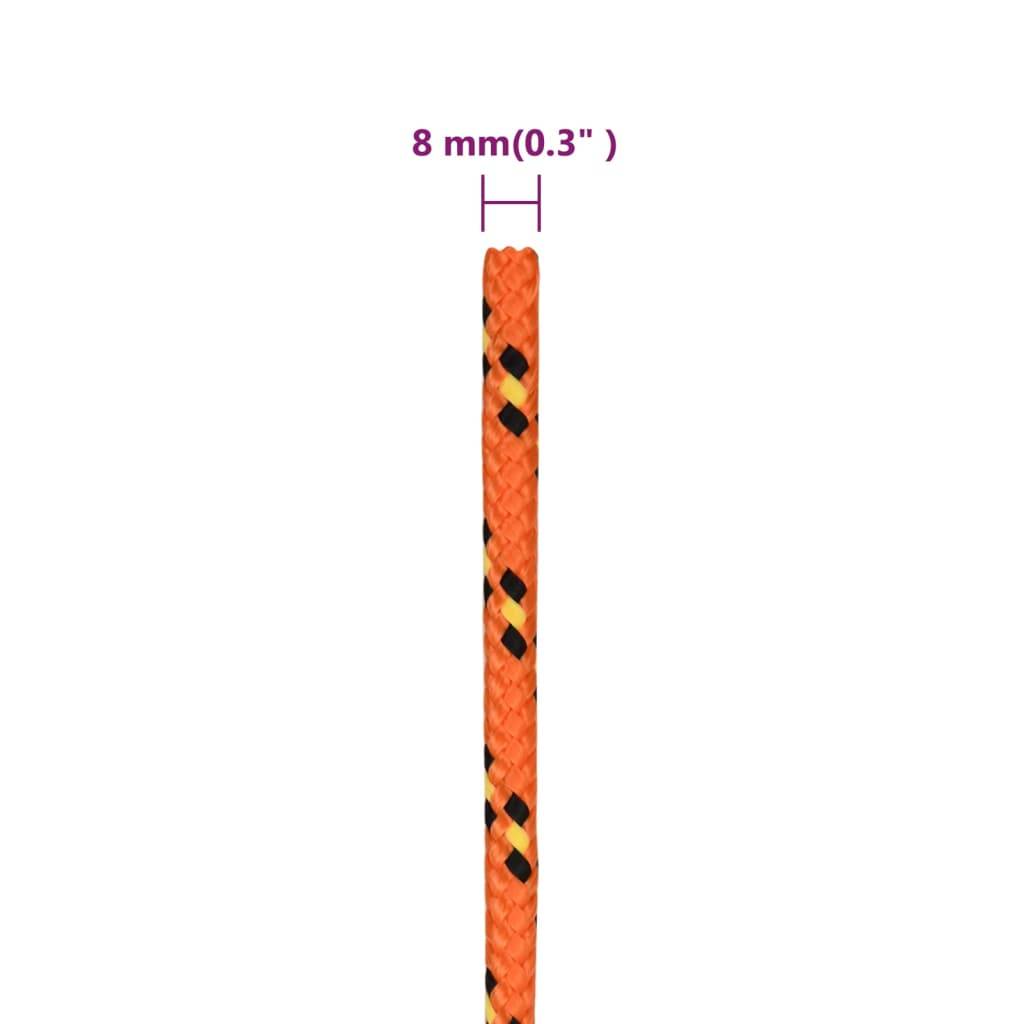 vidaXL Bootsseil Orange 8 mm 100 m Polypropylen