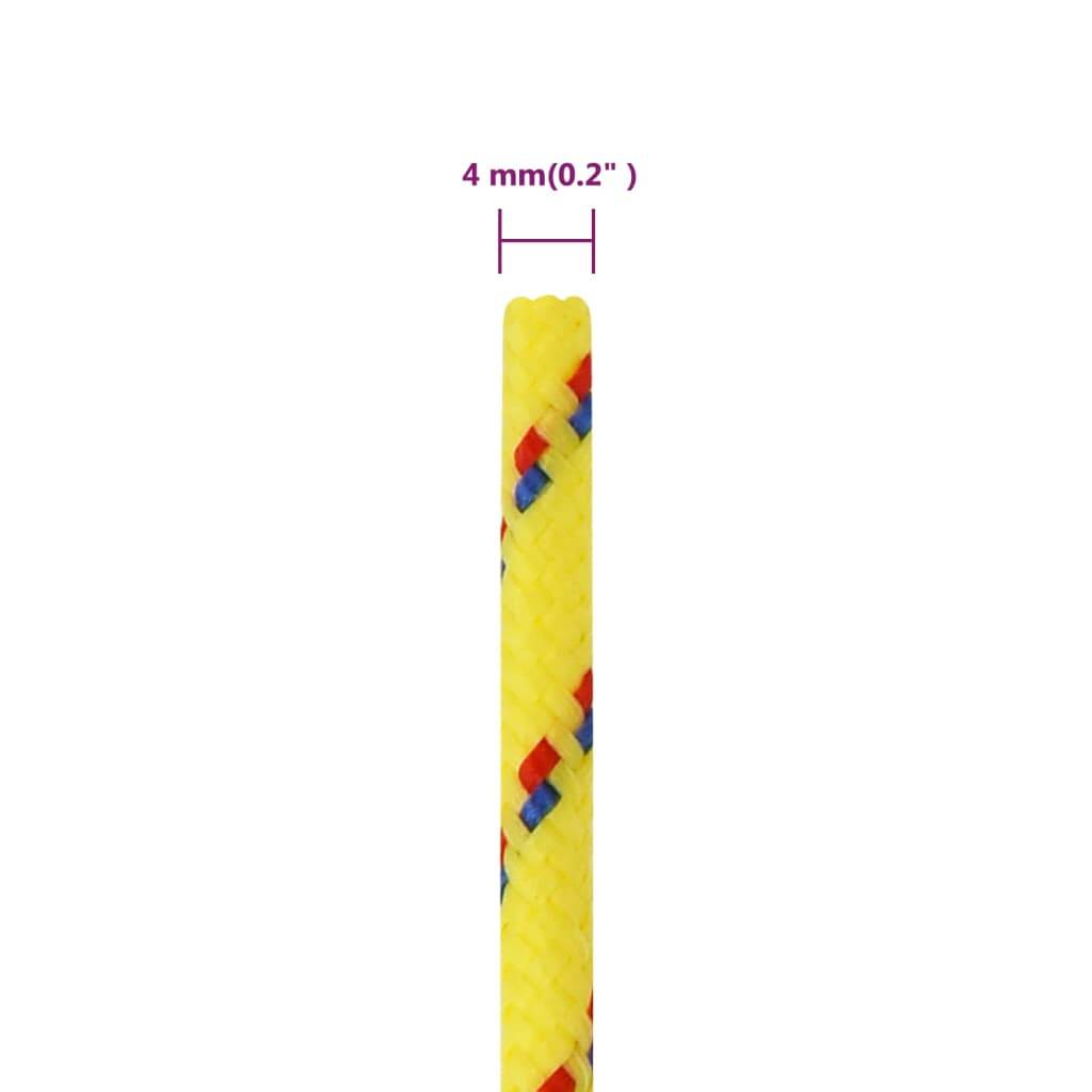 vidaXL Bootsseil Gelb 4 mm 100 m Polypropylen