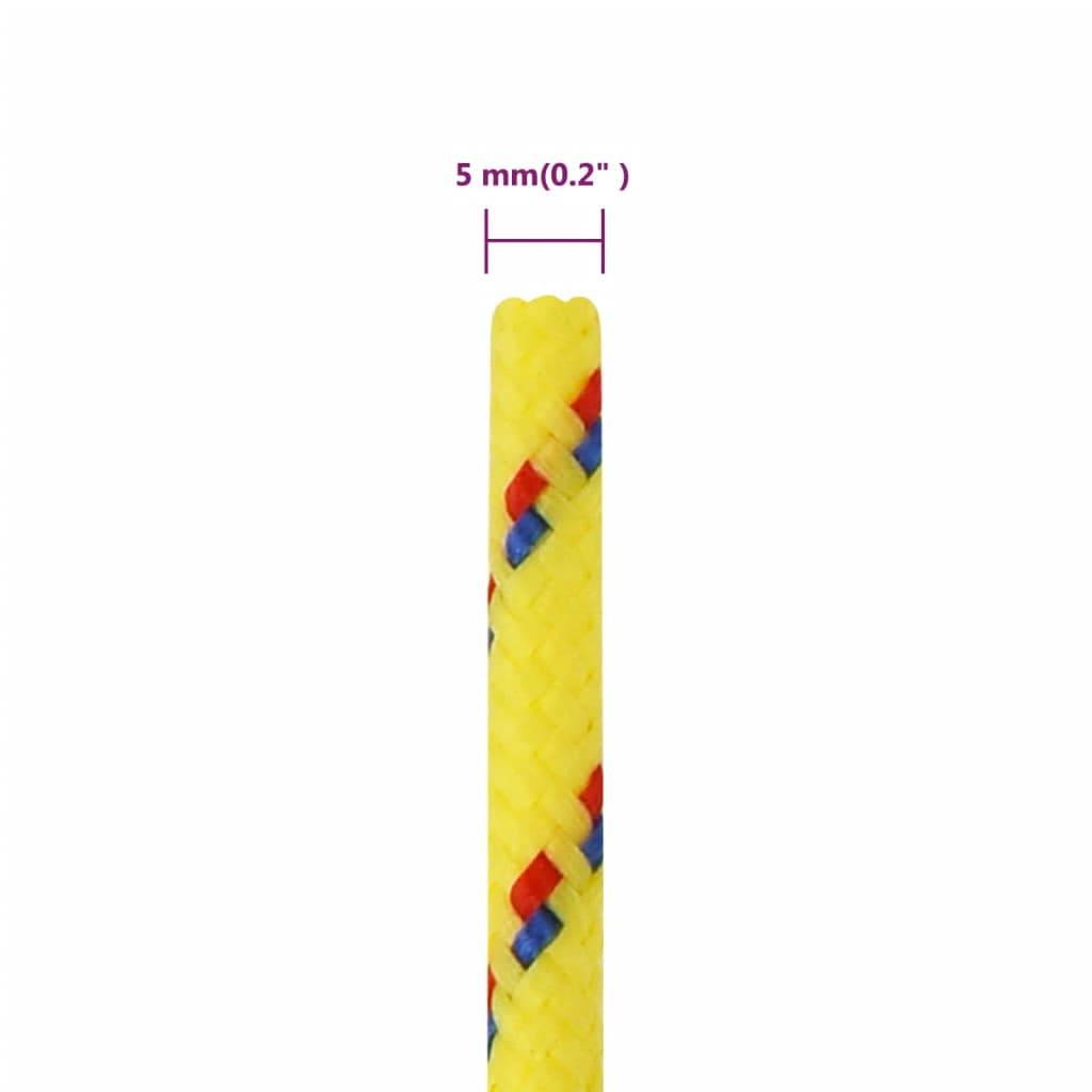 vidaXL Bootsseil Gelb 5 mm 25 m Polypropylen