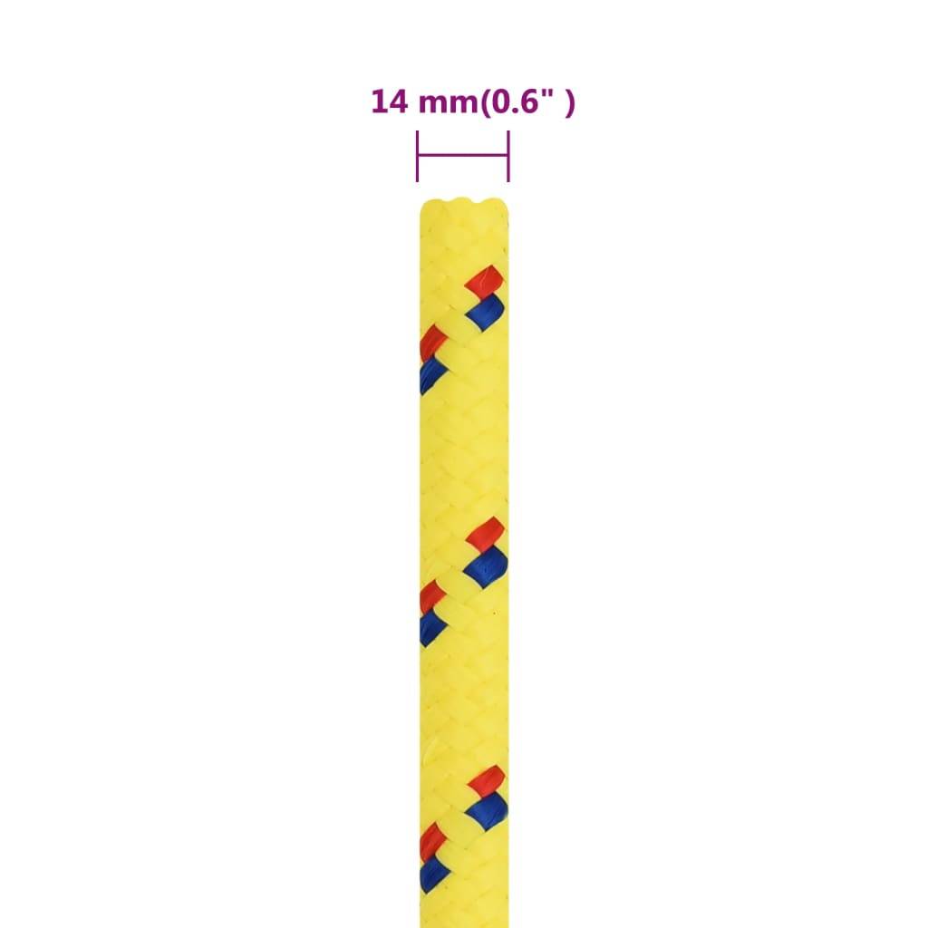 vidaXL Bootsseil Gelb 14 mm 250 m Polypropylen