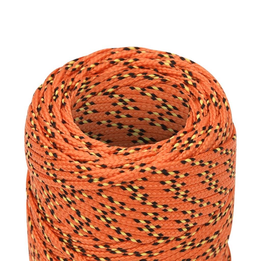 vidaXL Bootsseil Orange 2 mm 100 m Polypropylen