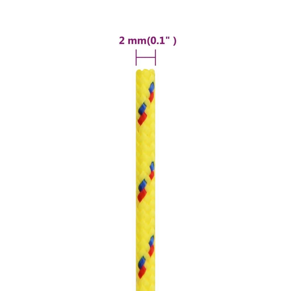 vidaXL Bootsseil Gelb 2 mm 50 m Polypropylen