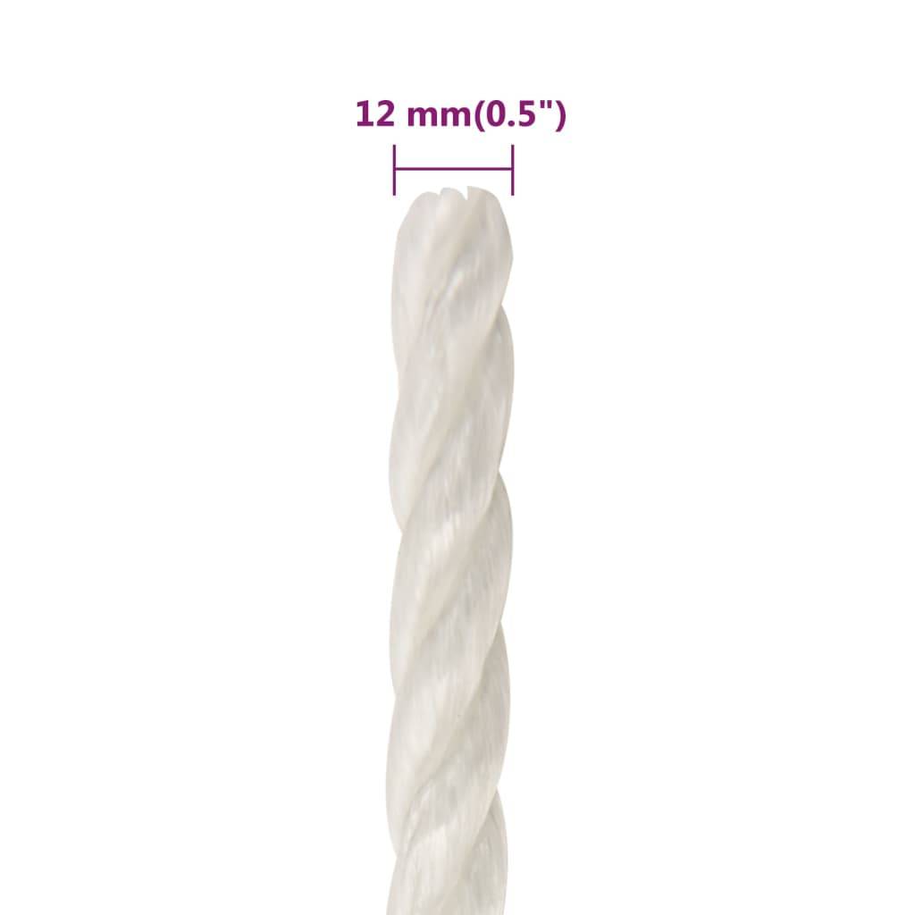 vidaXL Arbeitsseil Weiß 12 mm 50 m Polypropylen