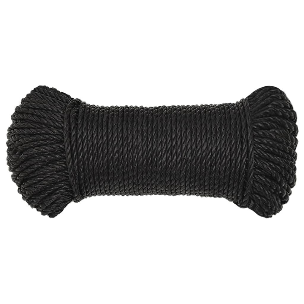 vidaXL Arbeitsseil Schwarz 6 mm 50 m Polypropylen