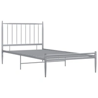 vidaXL Bett Grau Metall 100x200 cm vidaXL Bett Grau Metall 100x200 cm