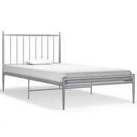 vidaXL Bett Grau Metall 100x200 cm vidaXL Bett Grau Metall 100x200 cm