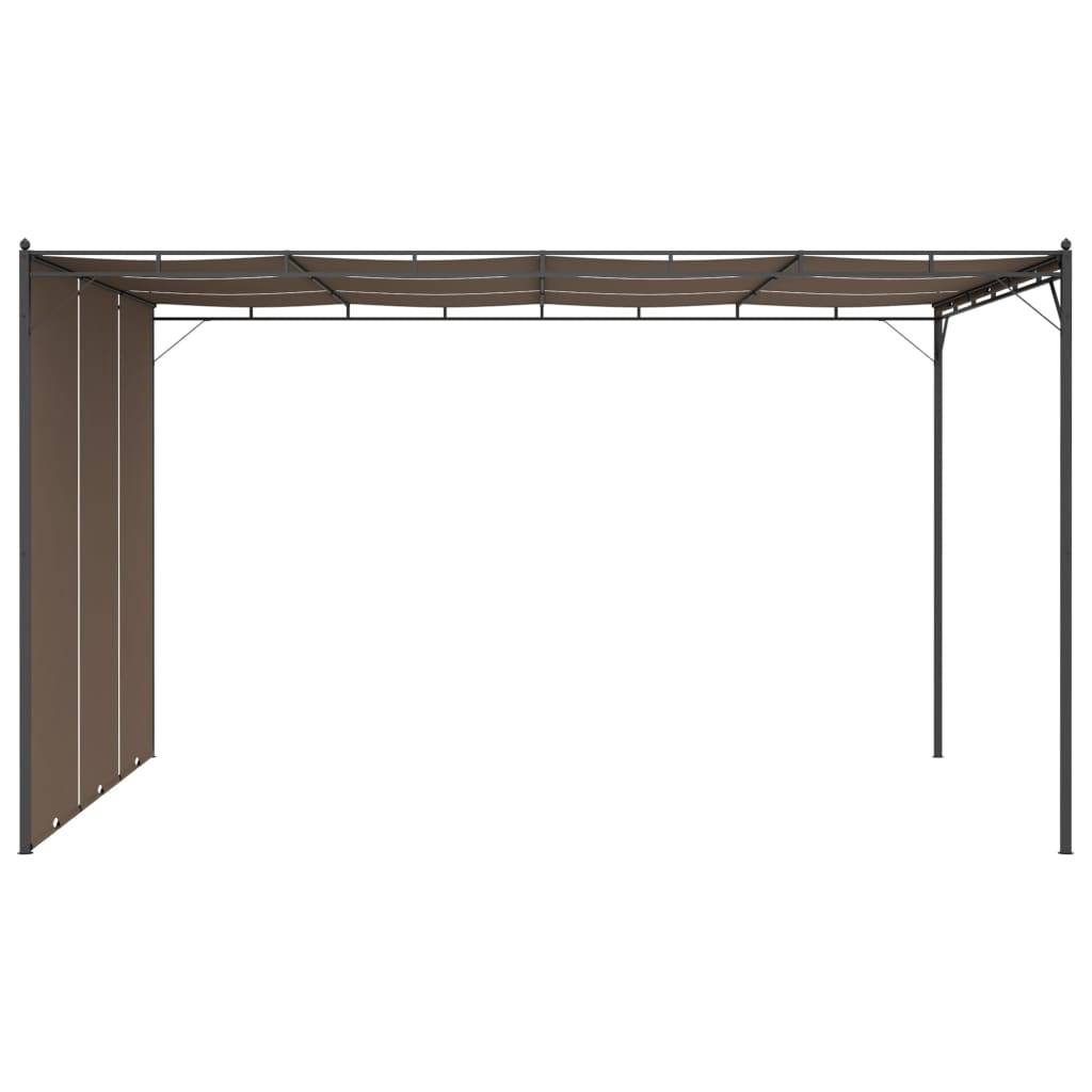 vidaXL Gartenpavillon mit Seitenvorhang 4x3x2,25 m Taupe