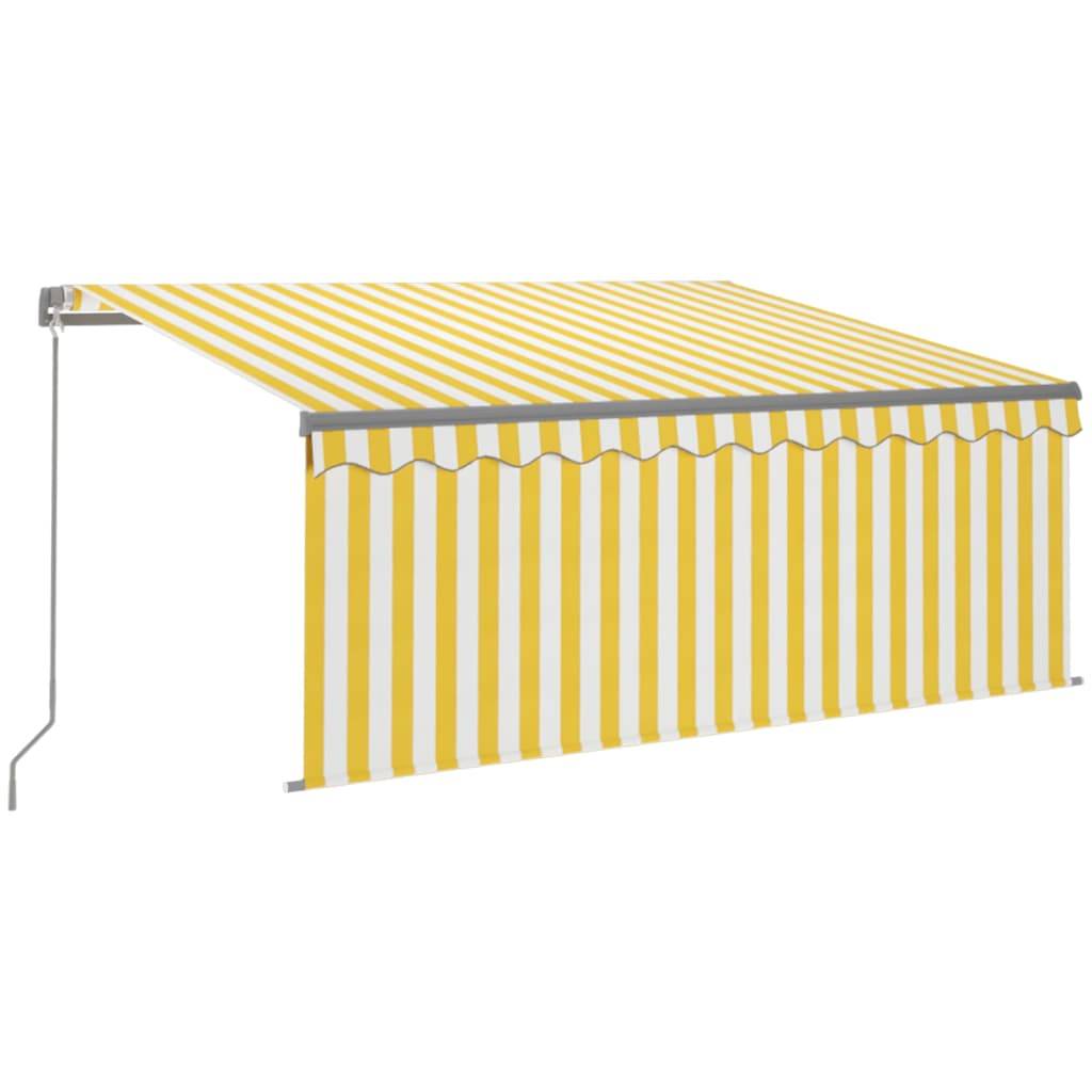 vidaXL Markise Manuell Einziehbar mit Rollo 3x2,5 m Gelb & Weiß