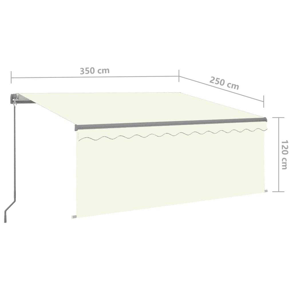 vidaXL Markise Manuell Einziehbar mit Rollo 3,5x2,5 m Creme