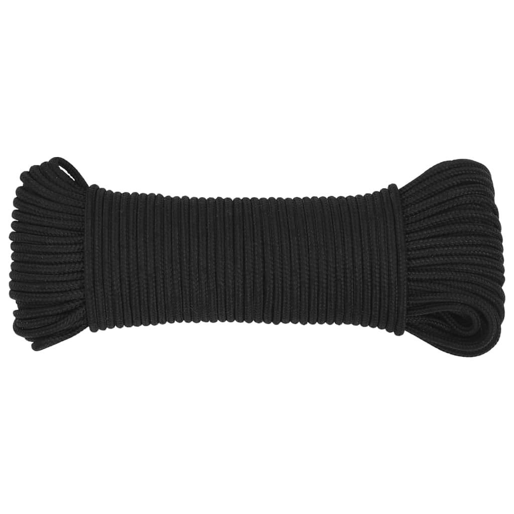 vidaXL Bootsseil Schwarz 5 mm 50 m Polypropylen