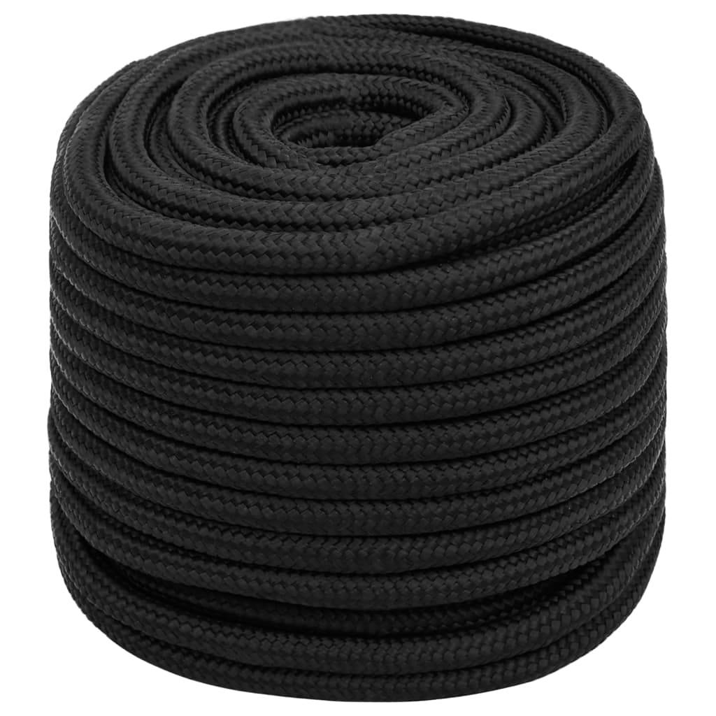 vidaXL Bootsseil Schwarz 16 mm 100 m Polypropylen