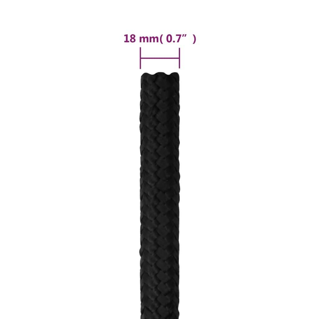 vidaXL Bootsseil Schwarz 18 mm 25 m Polypropylen