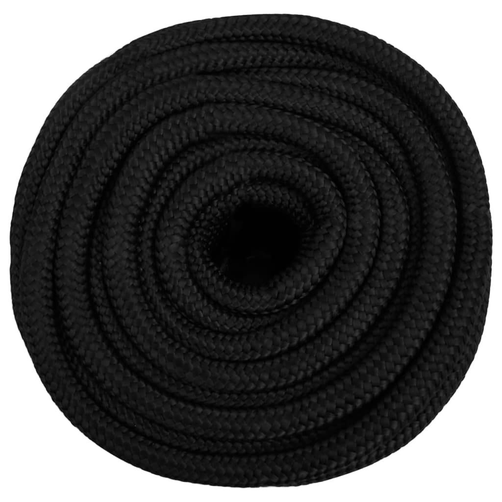 vidaXL Bootsseil Schwarz 18 mm 25 m Polypropylen