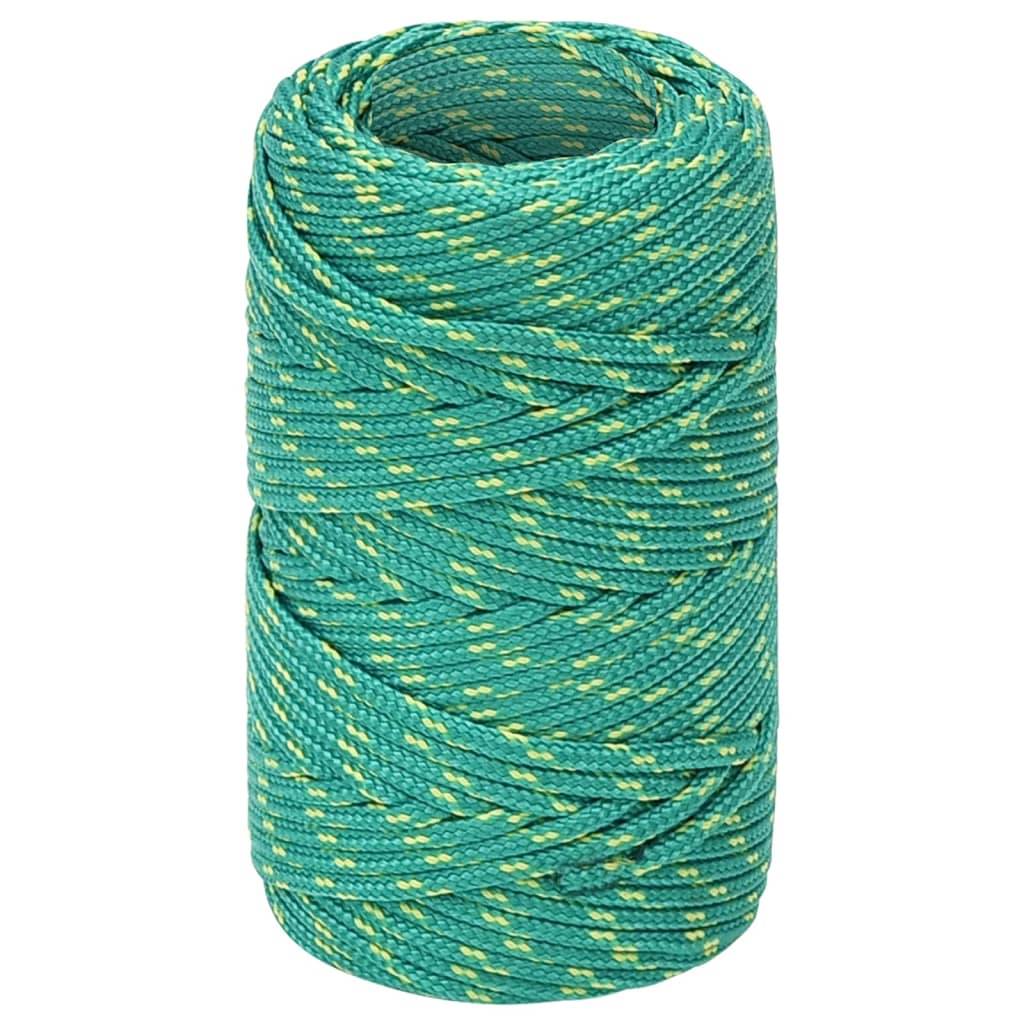 vidaXL Bootsseil Grün 2 mm 100 m Polypropylen