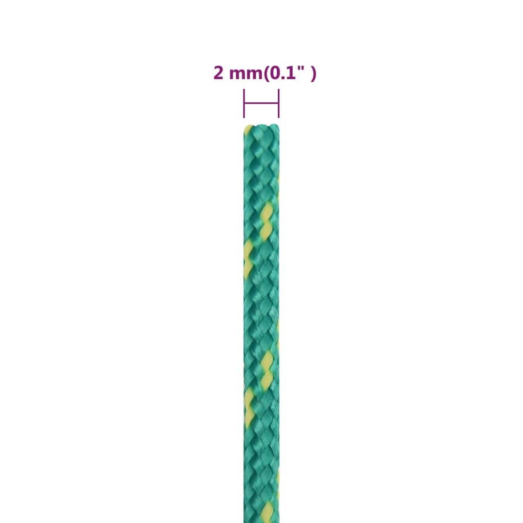 vidaXL Bootsseil Grün 2 mm 100 m Polypropylen