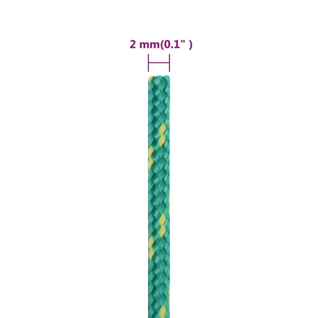 vidaXL Bootsseil Grün 2 mm 250 m Polypropylen
