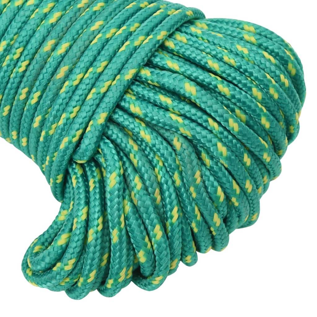 vidaXL Bootsseil Grün 3 mm 100 m Polypropylen