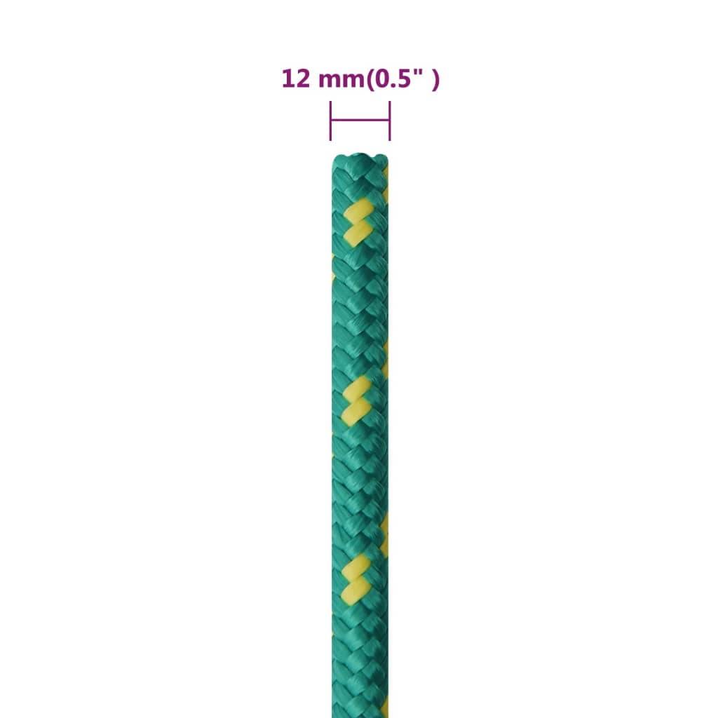 vidaXL Bootsseil Grün 12 mm 50 m Polypropylen