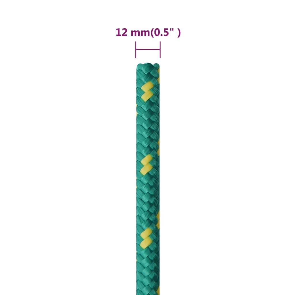 vidaXL Bootsseil Grün 12 mm 25 m Polypropylen