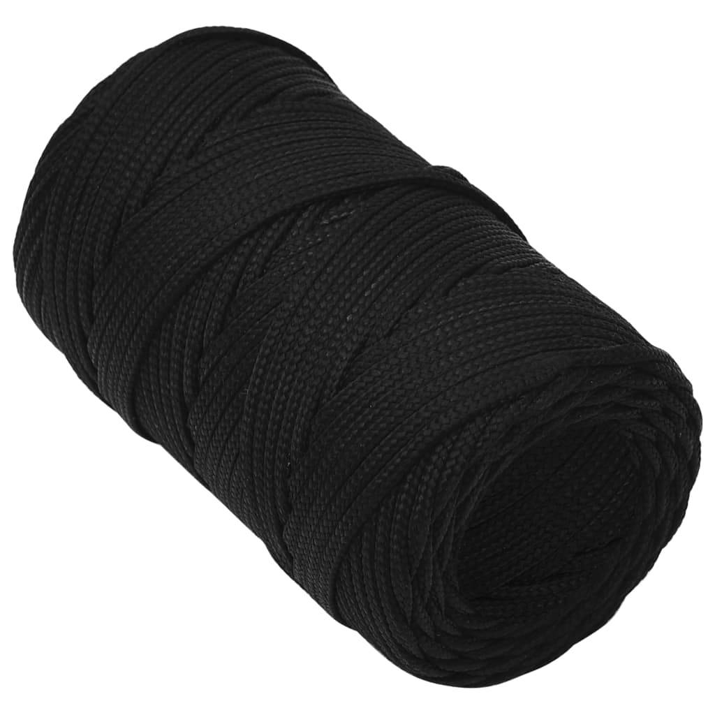 vidaXL Arbeitsseil Schwarz 2 mm 50 m Polyester