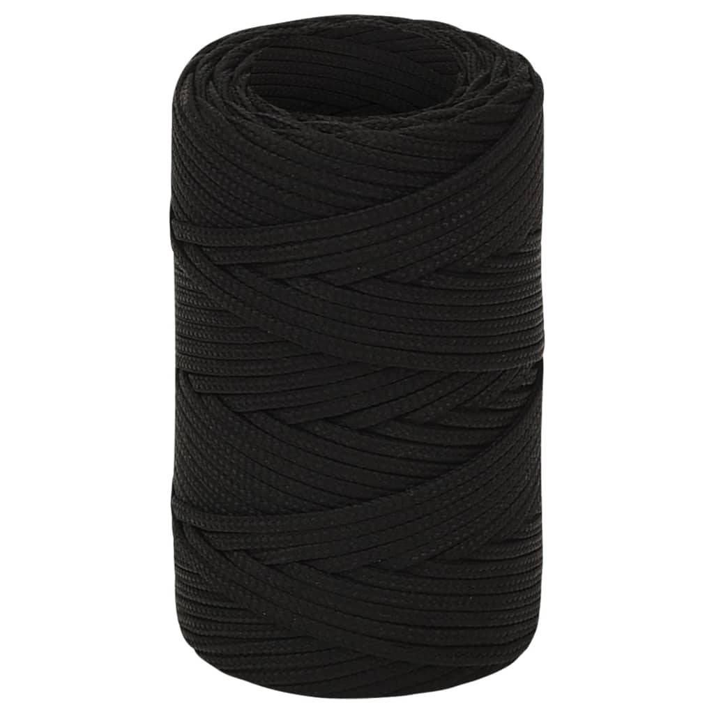 vidaXL Arbeitsseil Schwarz 2 mm 100 m Polyester