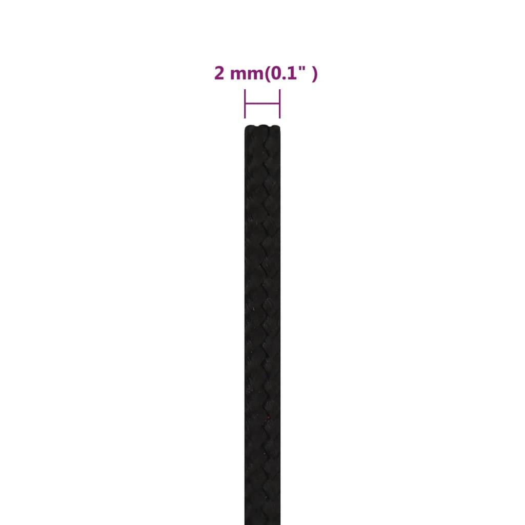 vidaXL Arbeitsseil Schwarz 2 mm 100 m Polyester