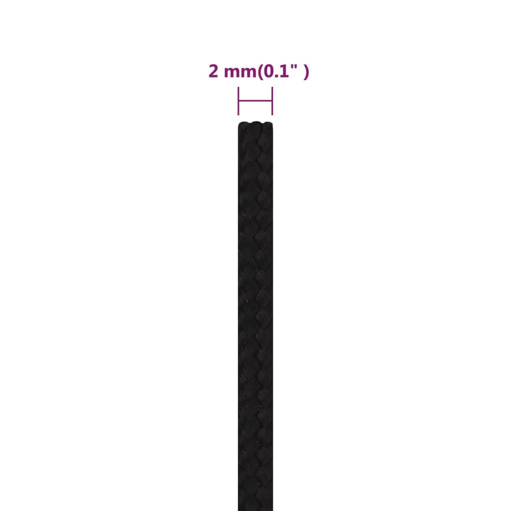 vidaXL Arbeitsseil Schwarz 2 mm 25 m Polyester