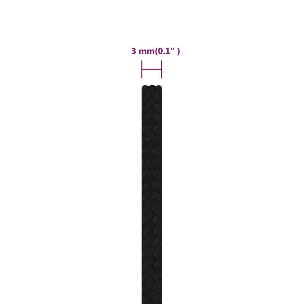 vidaXL Arbeitsseil Schwarz 3 mm 100 m Polyester