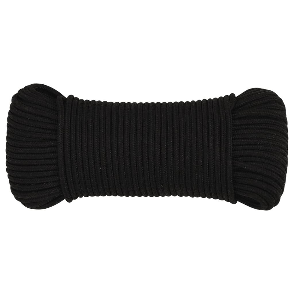 vidaXL Arbeitsseil Schwarz 3 mm 100 m Polyester