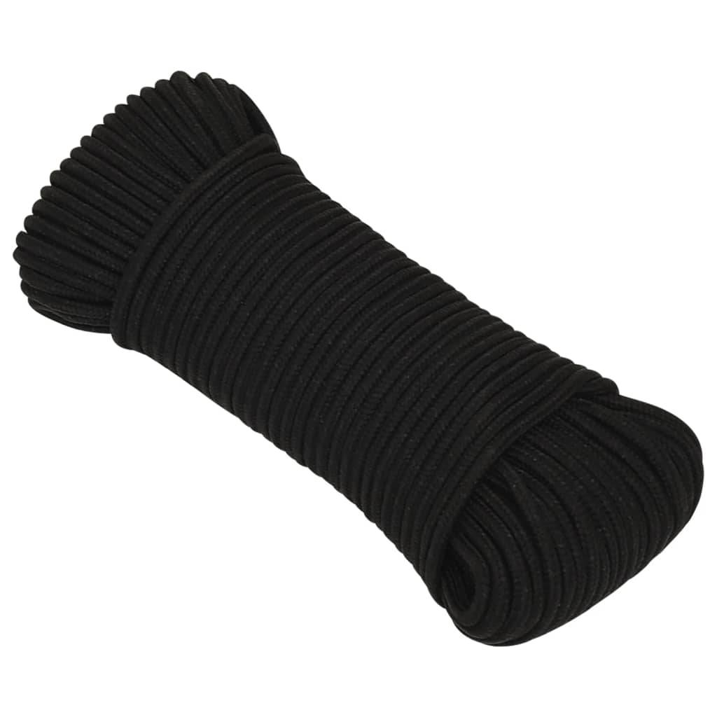 vidaXL Arbeitsseil Schwarz 3 mm 50 m Polyester