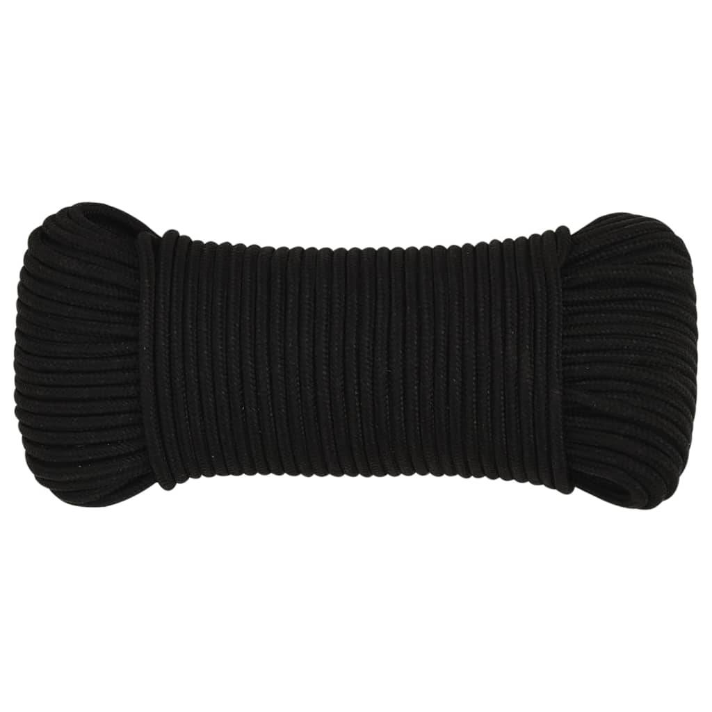 vidaXL Arbeitsseil Schwarz 4 mm 250 m Polyester