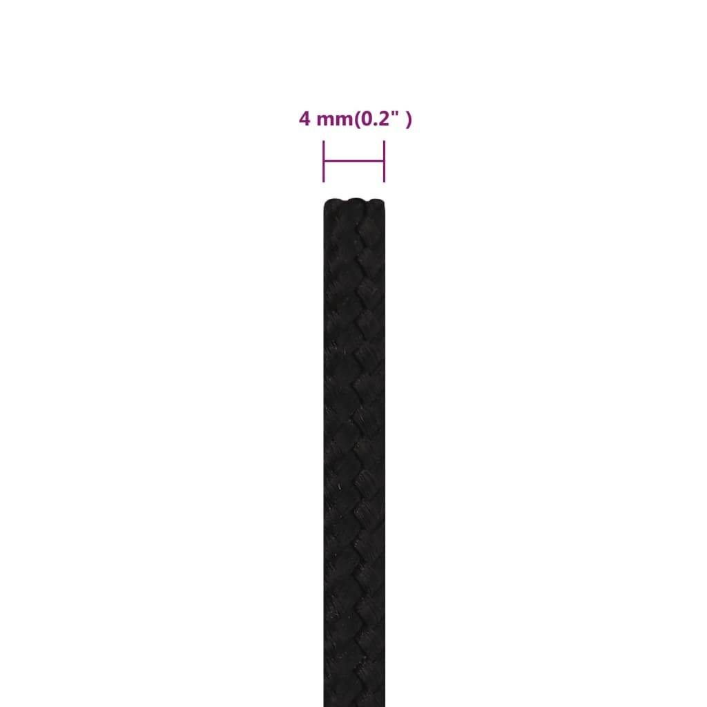 vidaXL Arbeitsseil Schwarz 4 mm 500 m Polyester