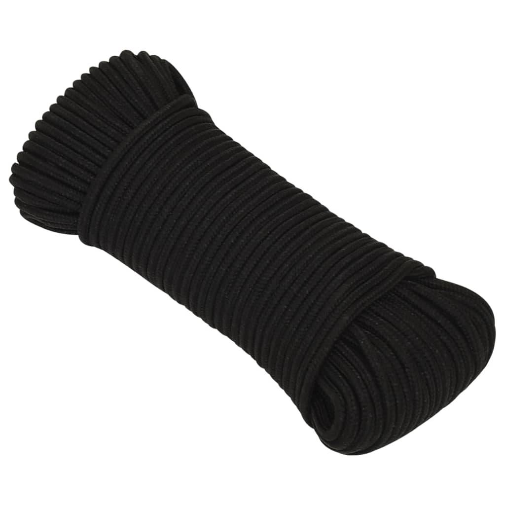 vidaXL Arbeitsseil Schwarz 3 mm 250 m Polyester