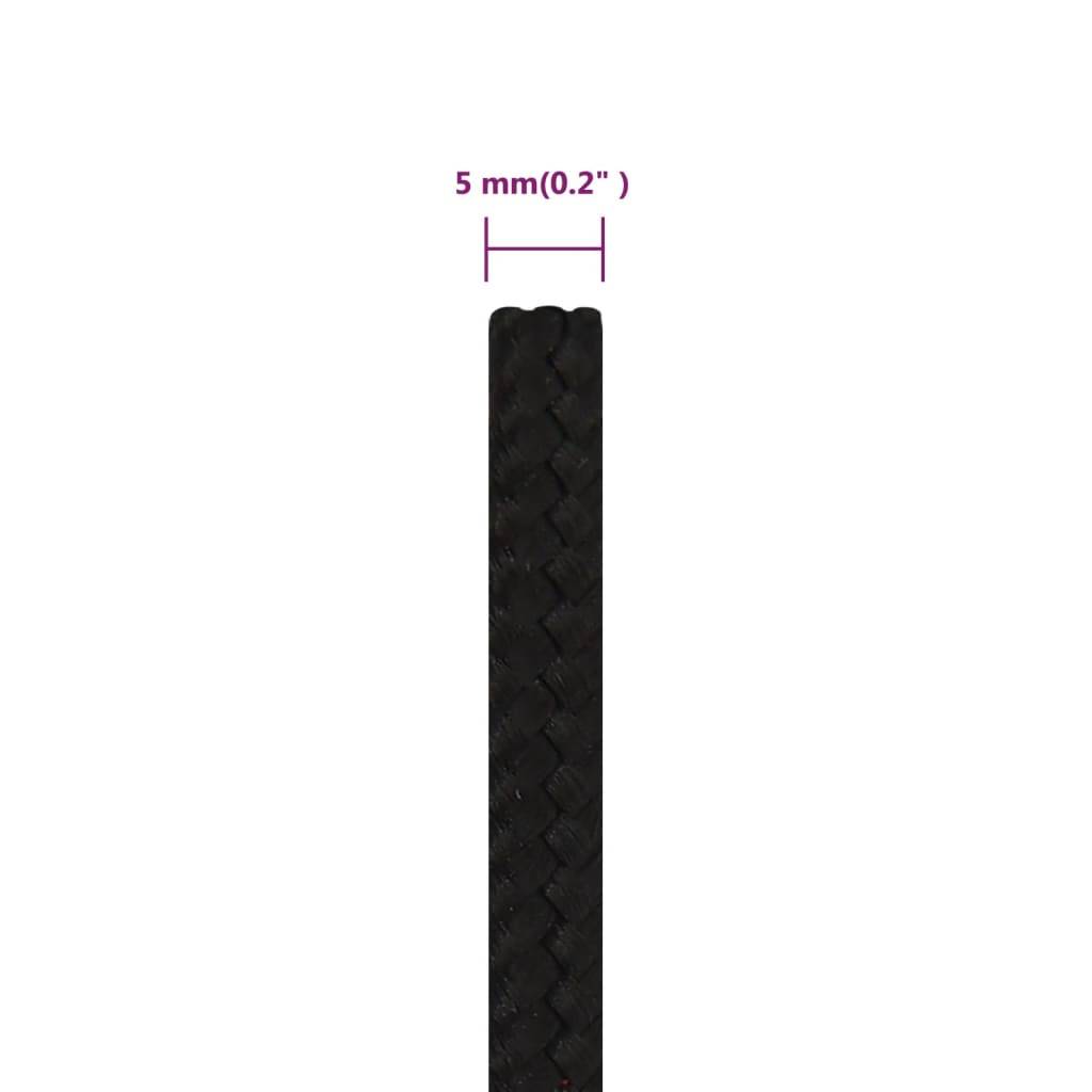 vidaXL Arbeitsseil Schwarz 5 mm 250 m Polyester
